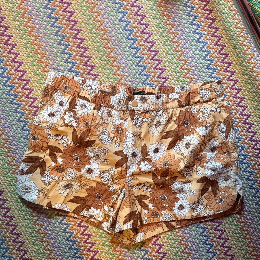 Floral Women's Shorts in Brown and White j crew xl